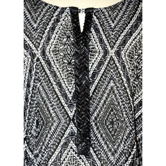 Catherines Black Accordion Beaded Short Sleeve Tunic Blouse Top Plus Size 3X 26W - Picture 3 of 10
